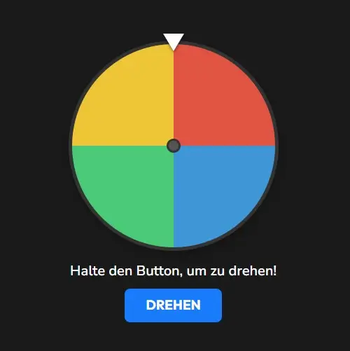 Glücksrad Drehscheibe Online Screenshot vom Tool 2 bis 10 Felder toolhubs.de